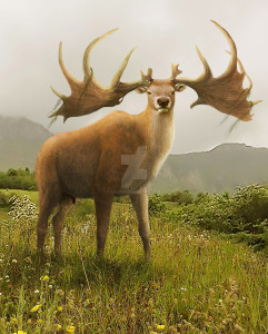 the_king_of_the_hill__megaloceros_giganteus_by_leogon-d9v2pmb